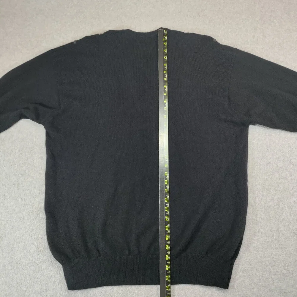 Maus & Hoffman Sweater Mens XL Black Argyle V-Nech Cashmere Pullover Scotland - Picture 4 of 6